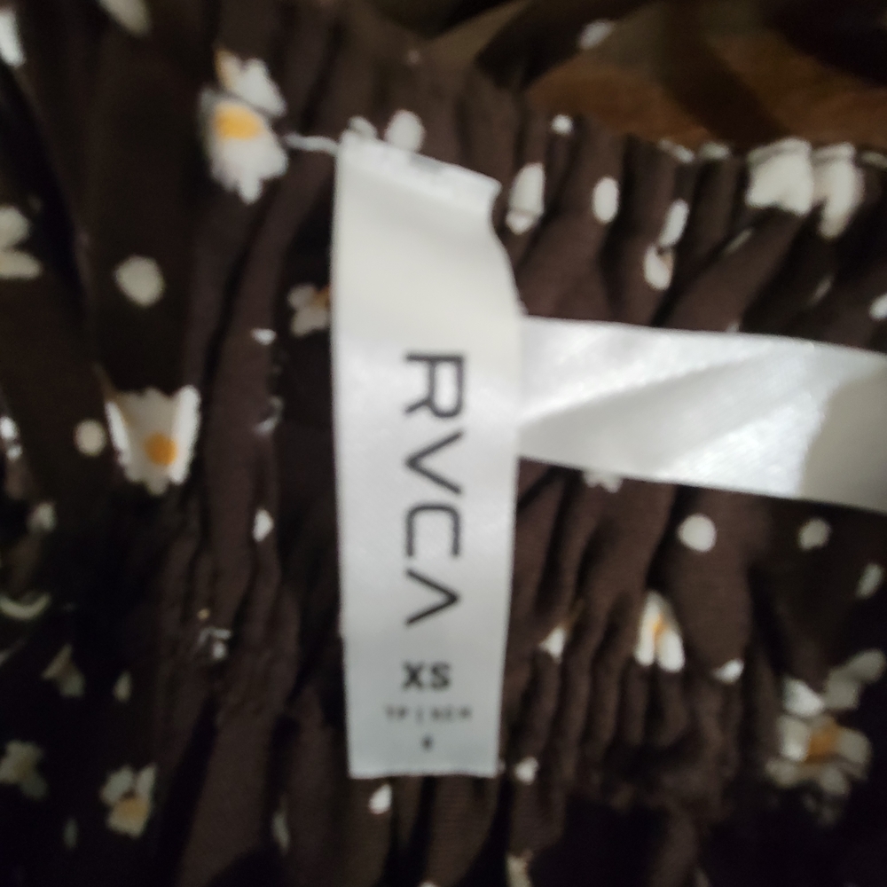 RVCA Brown and White Floral Dress - Picture 3 of 3